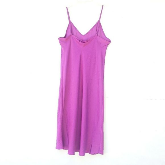 Women's New Purple Silk Slip Dress M - Picture 7 of 8